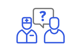 Icon of a patient asking a doctor a question
